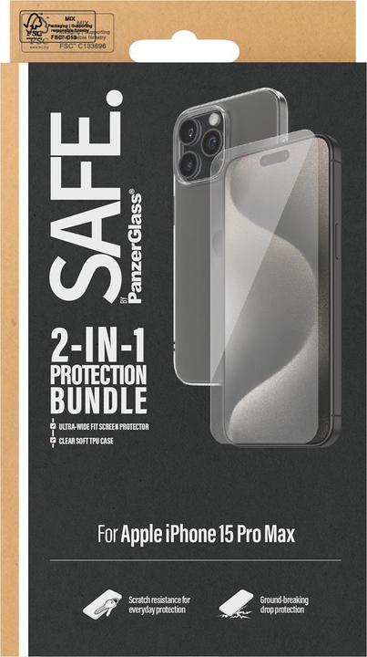Immagine prodotto PanzerGlass SICURO. Confezione 2 in 1 iPhone 2023 iPhone 6.7 Pro Max (1 Pezzo/i, Apple iPhone 15 Pro Max)
