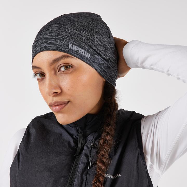 Produktbild Kiprun Adult Seamless Running Hat - Mottled Grey (One Size)