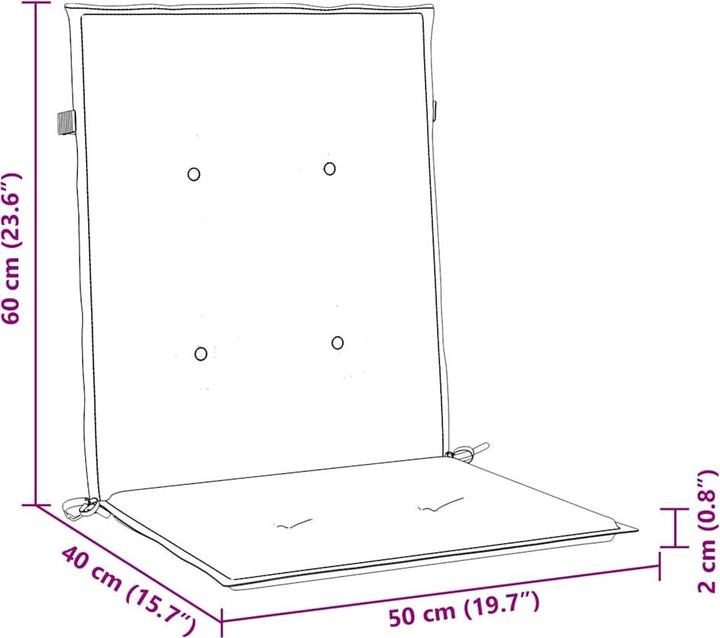 Produktbild vidaXL Gartenstuhlauflage für Niedriglehner (100 x 50 cm)