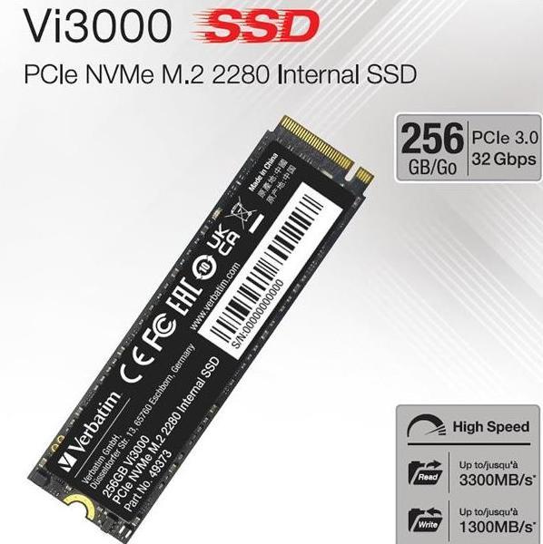 Actual product image Verbatim Vi3000 (256 GB, M.2 2280)