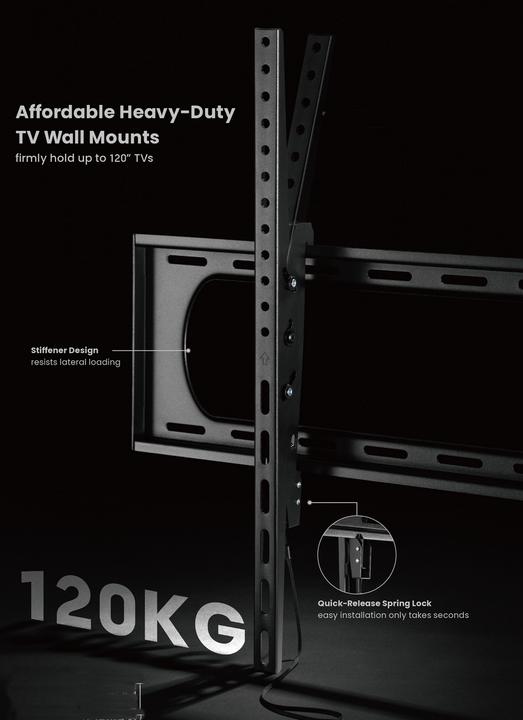 Image du produit equip Support mural 60"-120"/120kg 1TFT fixe (Mur, 120 kg, 60" - 120")