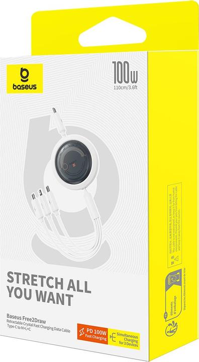 Produktbild Baseus USB Typ C – USB Typ C, Lightning, Micro USB B (1.10 m, USB 3.2 Gen 1, 100 W)