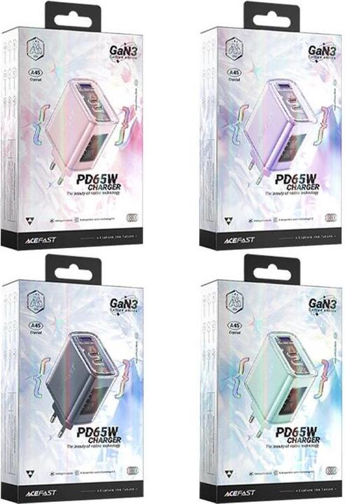 Actual product image Acefast Exploration series (65 W, 3 ports)