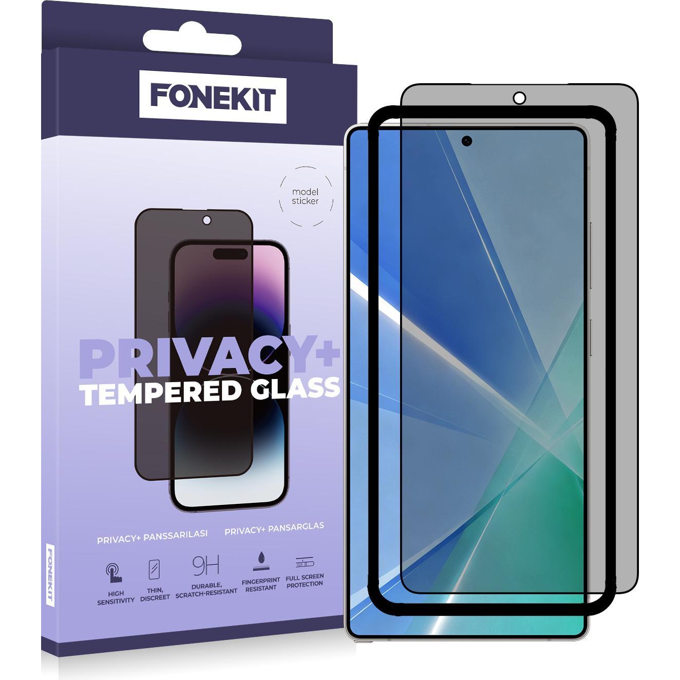 FoneKit Privacy+ Full Cover Tempered Glass, Samsung Galaxy S26 Ultra (Samsung Galaxy S26 Ultra), Pellicola protettiva smartphone, Trasparente