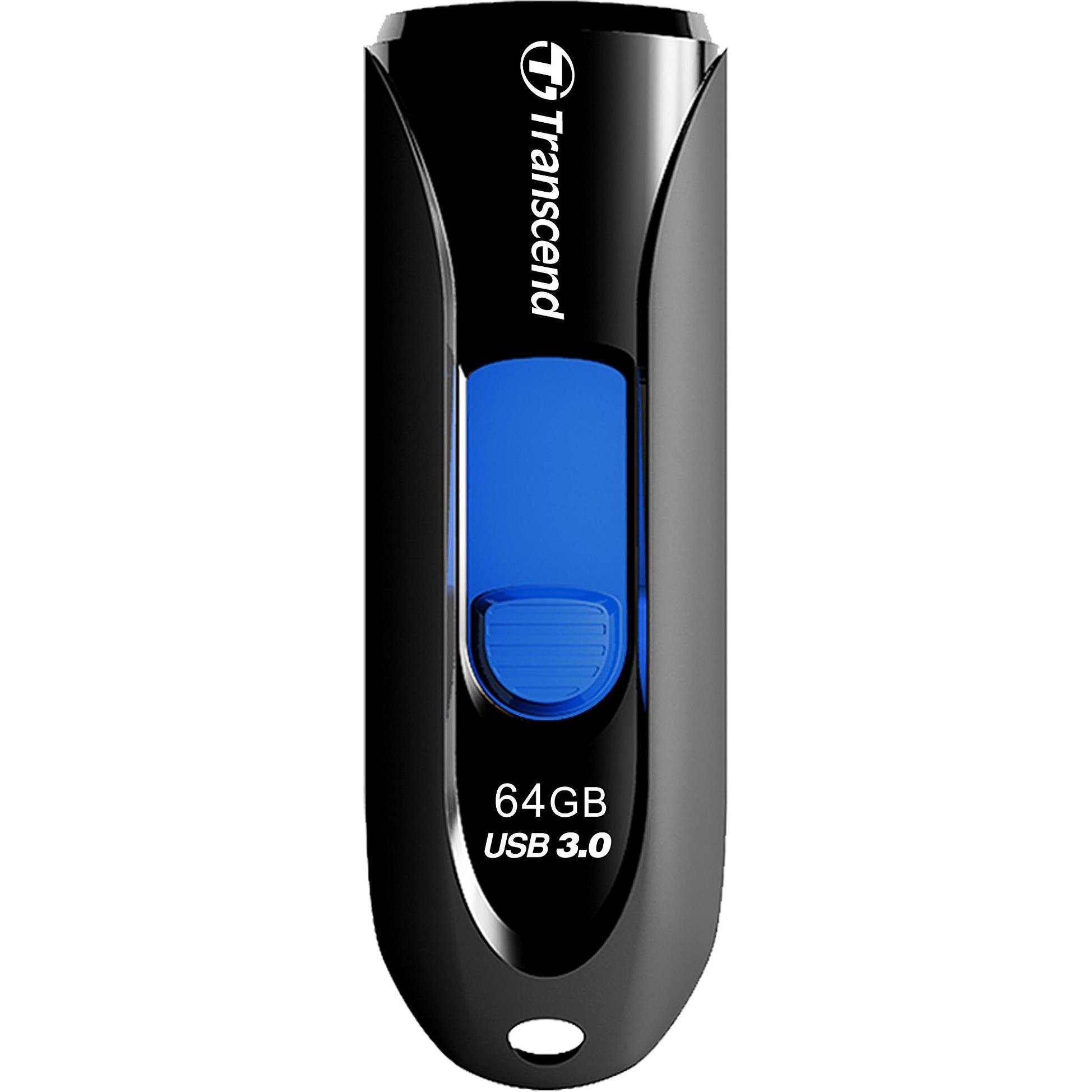 Thumbnail - Transcend JetFlash 790 (64 GB, USB-A, USB 3.0), USB Stick, Schwarz