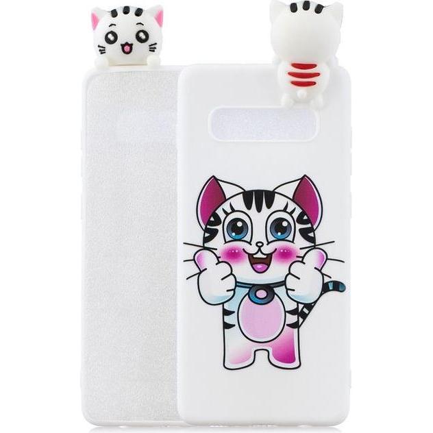Thumbnail - MU Style Softcase Hülle mit kleiner Figur (Samsung Galaxy S10+), Smartphone Hülle, Mehrfarbig