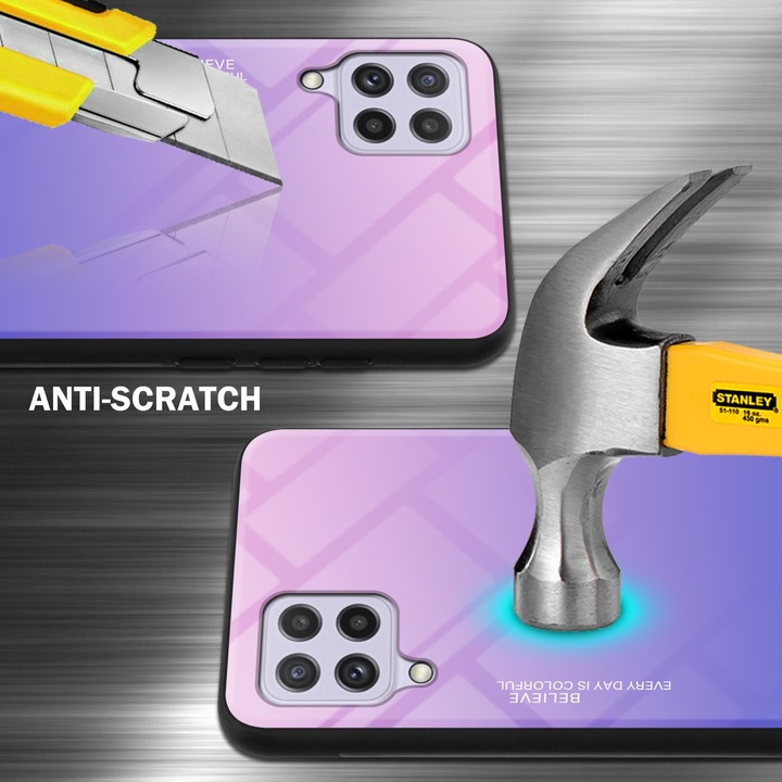 Productafbeelding Cadorabo TPU 2 Kleuren Glazen Hoesje (Samsung Galaxy M22, Samsung Galaxy A22, Samsung Galaxy A32)
