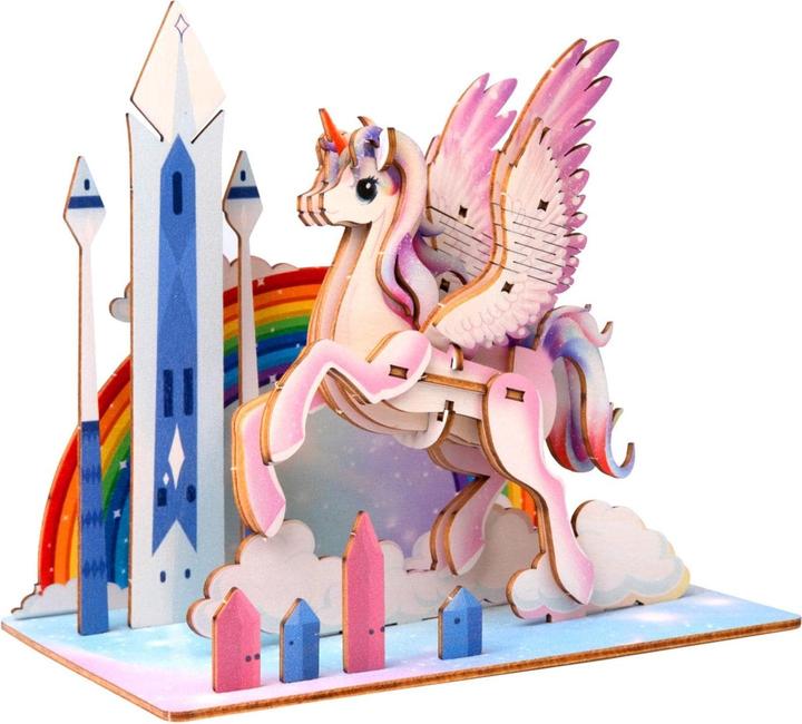 Actual product image Escape Welt Unicorn - 3D wooden model (33 pieces)