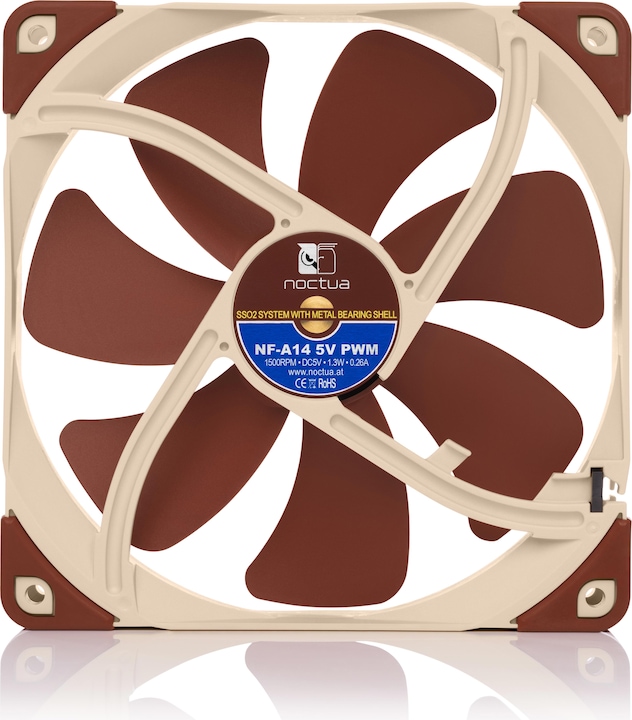 Actual product image Noctua NF-A14 5V PWM fan (140 mm, 1 x)