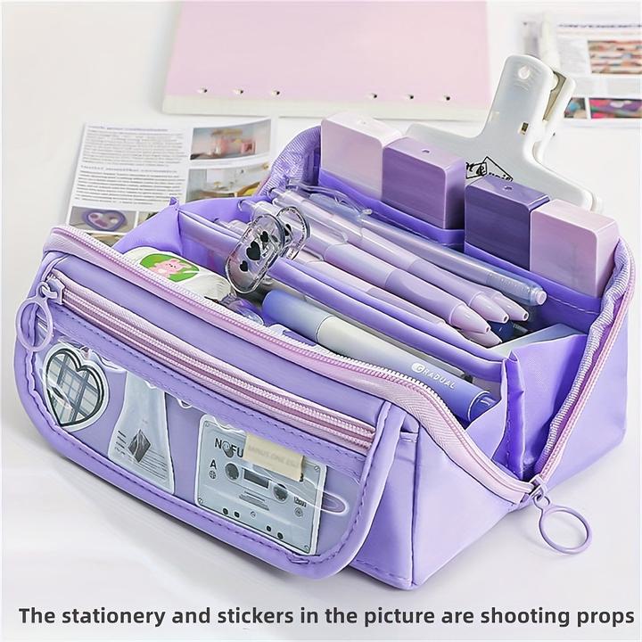 Actual product image Only-Bags.Store Extra large pencil case - Durable polyester, organiser with several compartments for