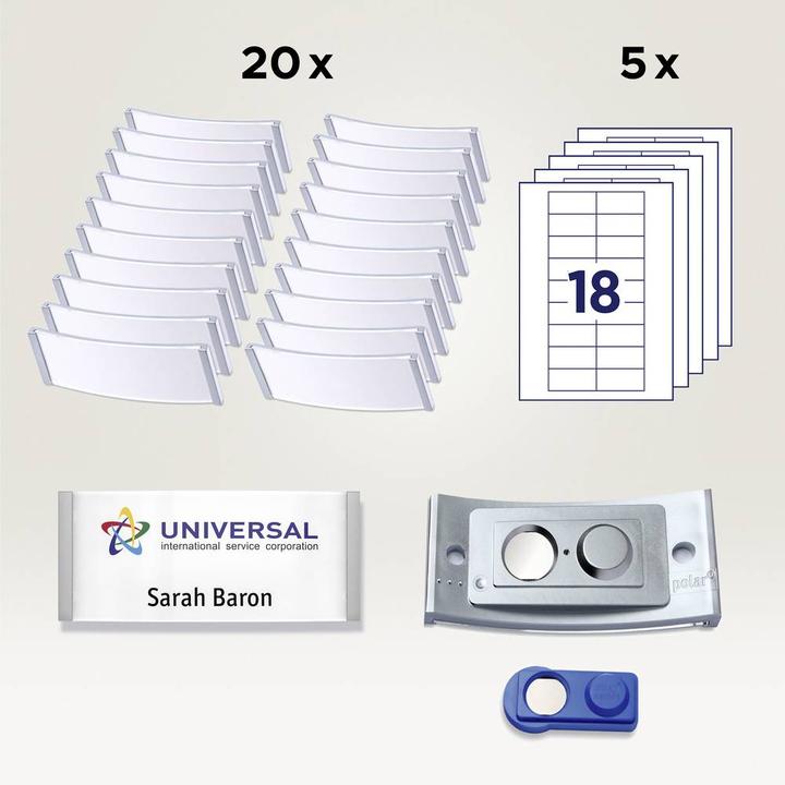 Actual product image Badgepoint Name badge polar POL30MA66-20DR 70x30mm e.st 20pcs.