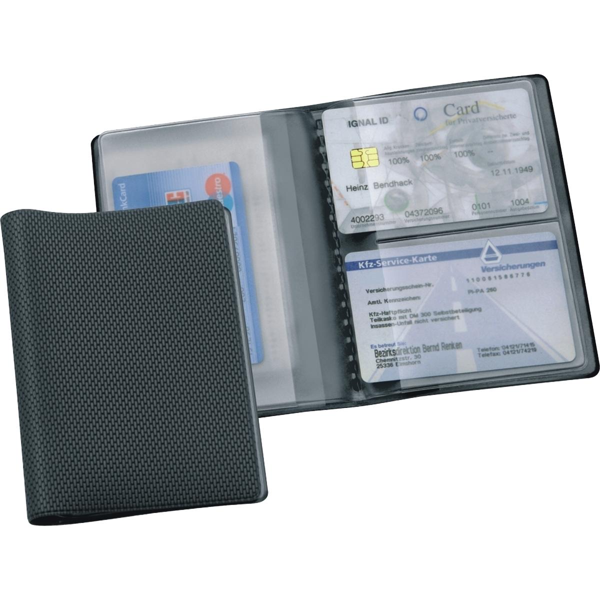 Veloflex, Mappe, Ausweishülle schwarz PVC mit 1 Tasche passend für (1 x)