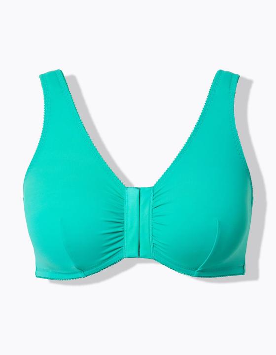 Actual product image Ulla Popken 2 Pack of Front Closure Comfort Bras - Zig Zag, Solid (pack of 2, 110 D)