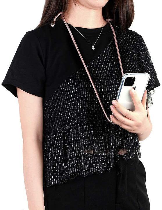 Produktbild PhoneLook Hülle Gummi transparent mit Seil schwarz (Apple iPhone 16 Plus)