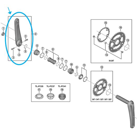 Shimano, Velokurbel, (170 mm)