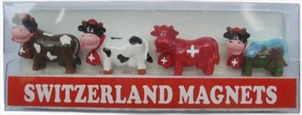 Sellmer Magnet Switzerland Set of 4 Funny Cow (4x)