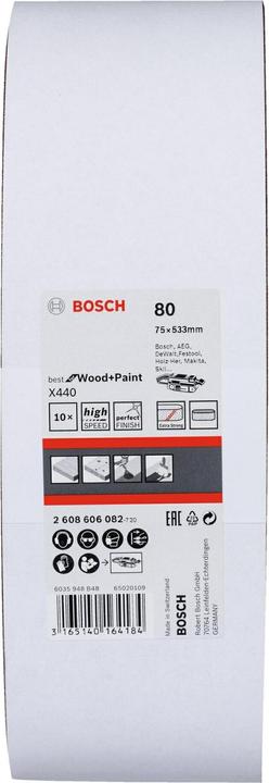 Produktbild Bosch Professional Zubehör PRO X440 Schleifband, 75 x 533 mm, G80 (80)