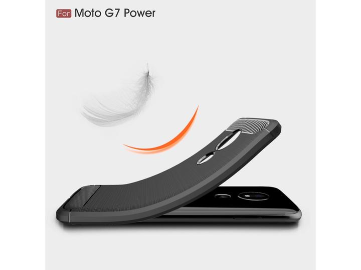 Produktbild Screenguard Motorola Moto G7 Power Hülle Carbon Brushed Soft TPU (Motorola Moto G7 Power)