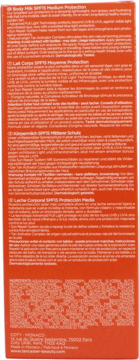Produktbild Lancaster Sun Beauty Body Milk SPF15 (Sonnenmilch, SPF 15, 175 ml, 150 g)