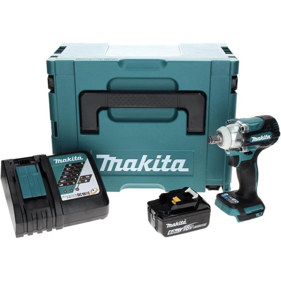 Thumbnail - Makita, Bohrmaschine + Akkuschrauber, DTW 300 RG1J Akku Schlagschrauber 18 V 330 Nm 1/2" Brushless + 1x Akku 6,0 Ah + La...
