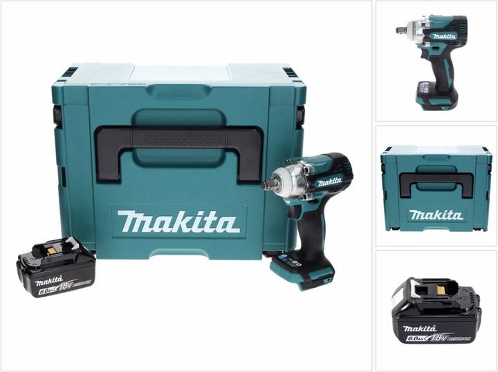 Actual product image Makita DTW 300 G1J Battery impact wrench 18 V 330 Nm 1/2" Brushless + 1x battery 6.0 Ah + Makpac - without (Rechargeable battery operated)
