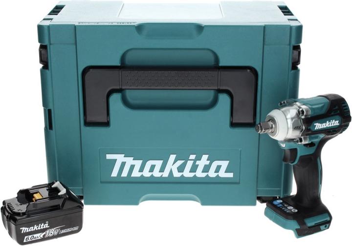 Actual product image Makita DTW 300 G1J Battery impact wrench 18 V 330 Nm 1/2" Brushless + 1x battery 6.0 Ah + Makpac - without (Rechargeable battery operated)