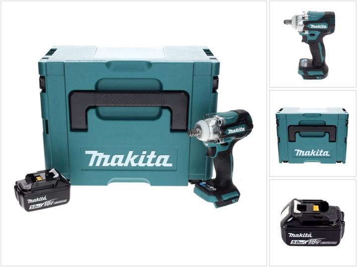 Produktbild Makita DTW 300 T1J Akku Schlagschrauber 18 V 330 Nm 1/2" Brushless + 1x Akku 5,0 Ah + Makpac - ohne