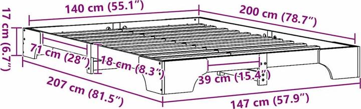 Image du produit vidaXL Bettrahmen (140 x 200 cm)