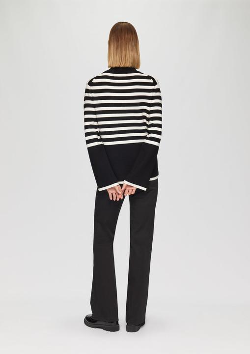 Produktbild s.Oliver Strickpullover Gestreifter Strickpullover mit ausgestellten Ärmeln (36)