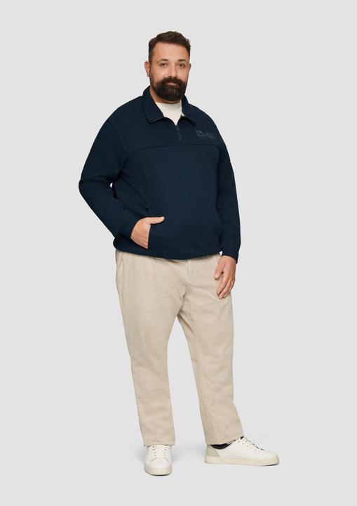 Actual product image S.Oliver Sweatshirt Sweatshirt mit Troyer-Kragen und seitlichen Eingrifftaschen (4XL)
