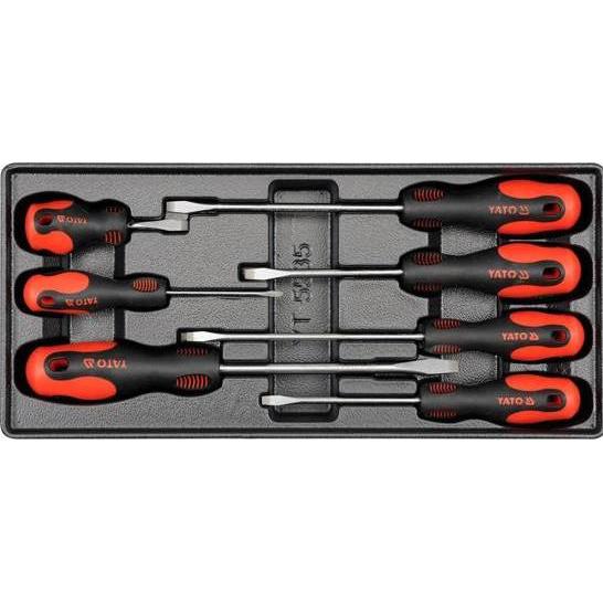 Thumbnail - Yato, Schraubenzieher, Pvc Tray With 7pcs Slotted Screwdrivers