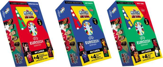 Actual product image Topps Euro 2024 Mega Tin (English, German, French, Italian, Swiss German, Booster Pack)