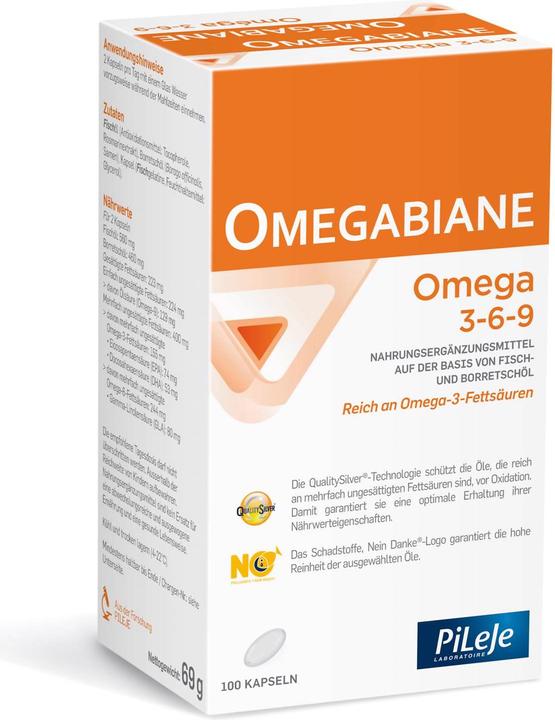 Nutritional values and ingredients Omegabiane 3,6,9 capsule (100 Piece, Capsules, 103 g)