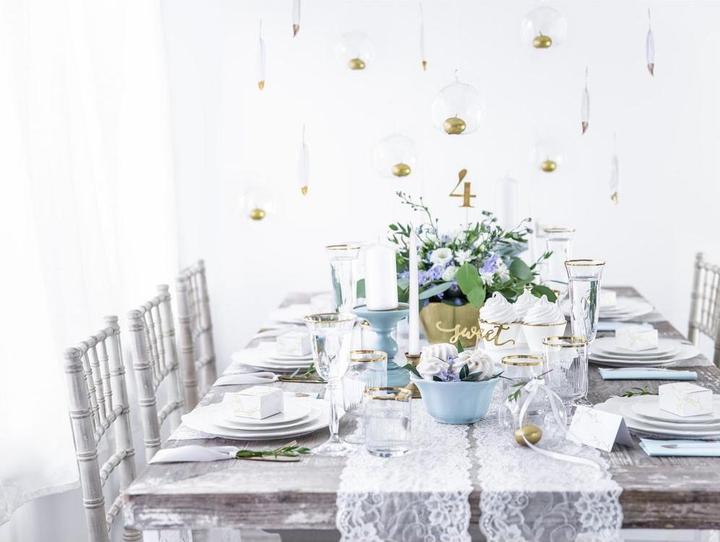 Produktbild Partydeco Tischkarte Zweige 9.5 x 5.5 cm, 10 Stück, Weiss/Gold (10 Stk.)