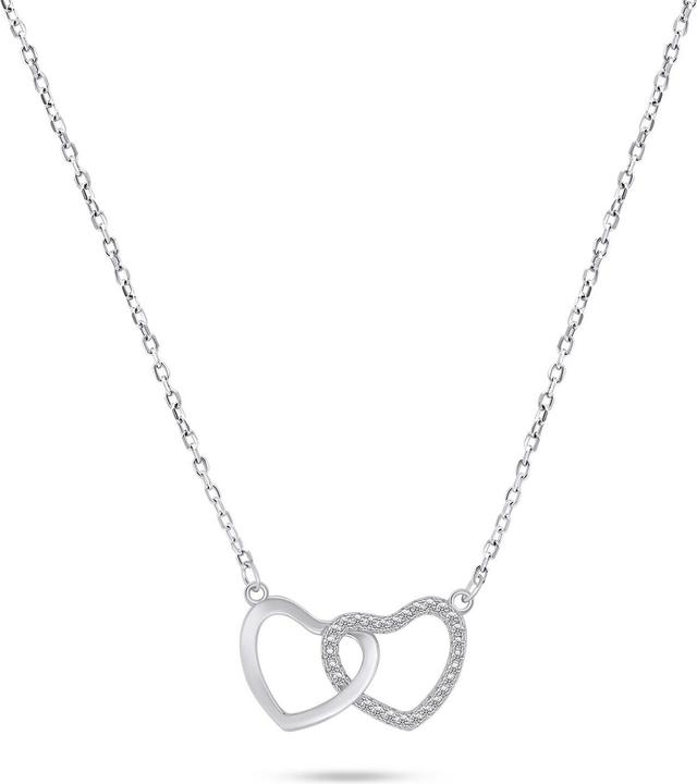 Actual product image Brilio Silver - Romantic silver necklace with zircons NCL91W (Silver)
