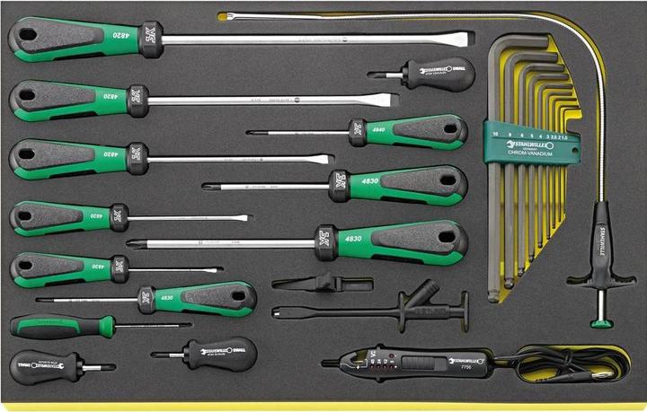 Stahlwille TCS 4724/4840+10767 Screwdriver set DRALL 24 pieces, TCS insert (Allen screw, Cross recess, Port)