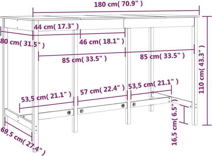Produktbild vidaXL Annalise (180 x 80 x 110 cm)