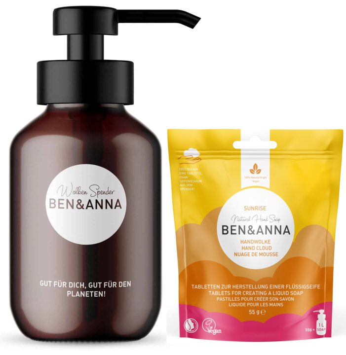 Produktbild Ben & Anna Set Handwolke Sunrise (Flüssigseife, 55 ml)