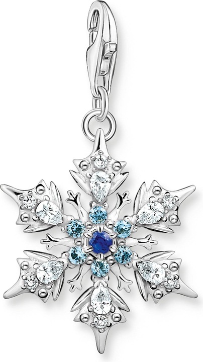 Produktbild Thomas Sabo Charm-Anhänger Schneeflocke mit Blauen Steinen Silber (925er Silber)