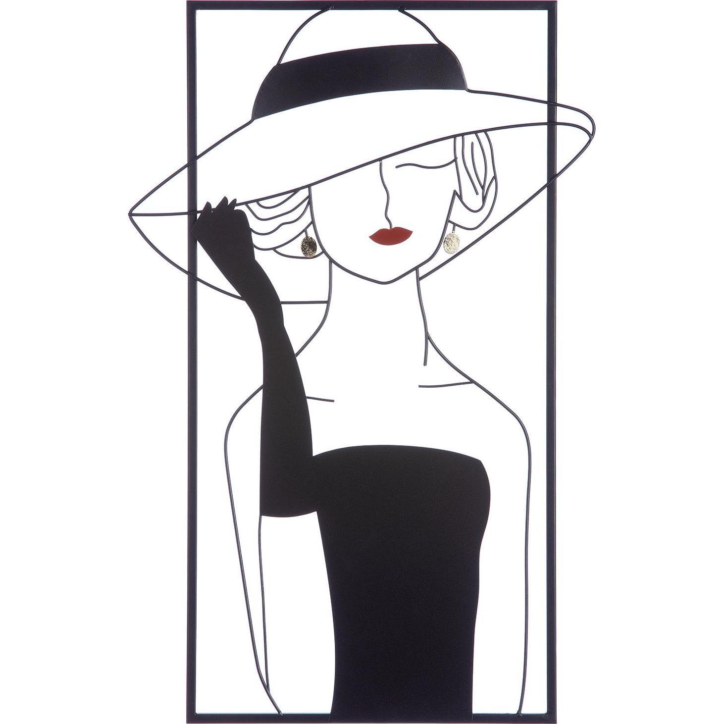 Casablanca by Gilde, Wanddeko, Lady mit Hut (39.5 x 60 cm)