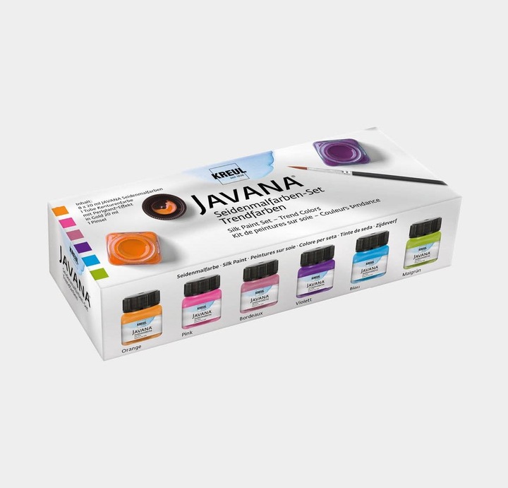 Produktbild Kreul Seidenmalfarben Set (Pink, Violett, Orange, Blau, Gold, Grün, Rot, 140 ml)
