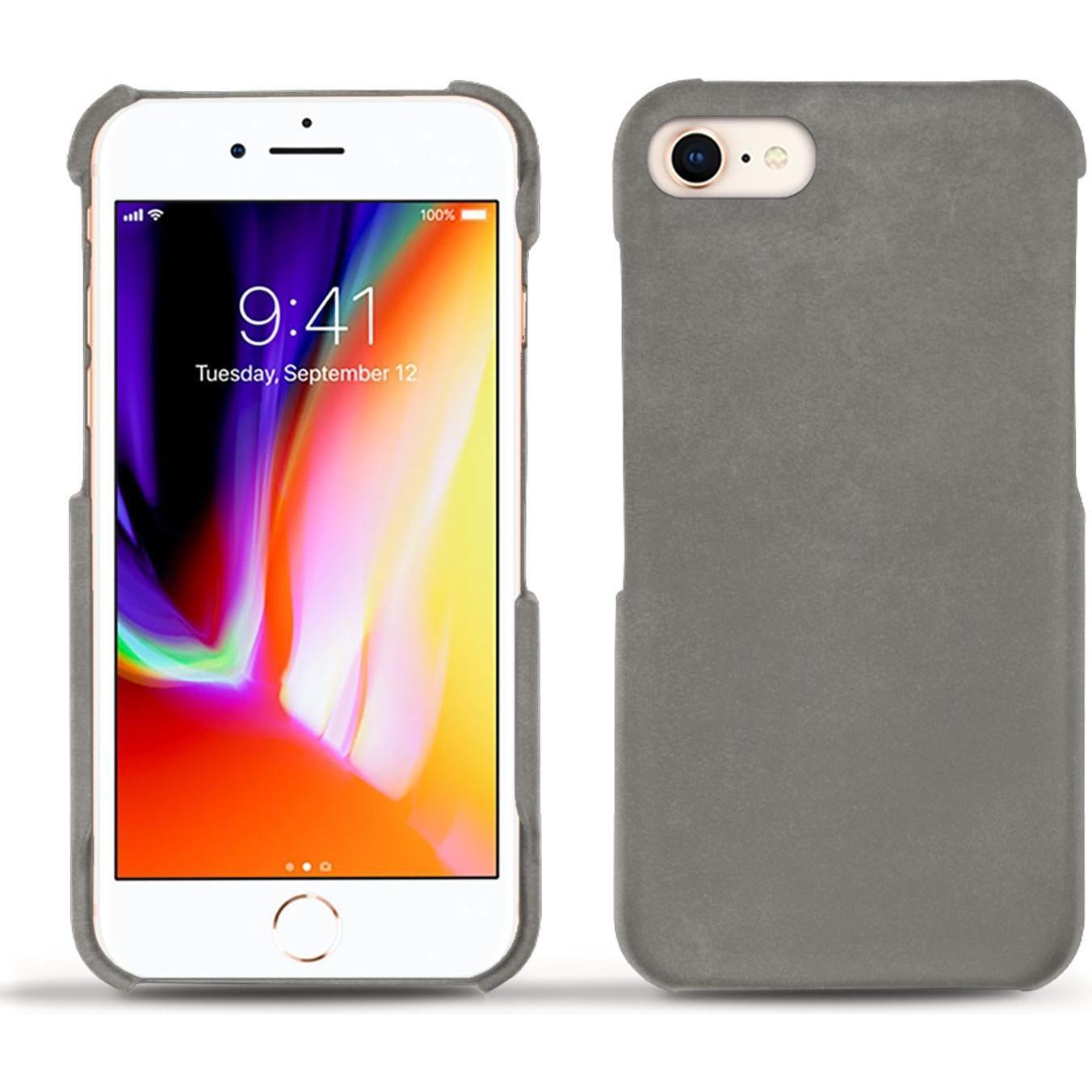 Noreve Lederschutzhülle (Apple iPhone 8), Smartphone Hülle, Grau