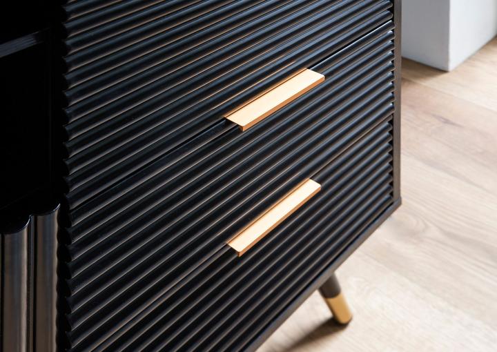 Actual product image FineBuy Sideboard Chest of drawers Black oak decor Sideboard Floor cabinet with shelf
