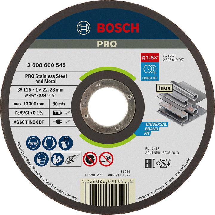 Actual product image Bosch Professional Zubehör PRO Stainless Steel and Metal cutting disc, 115 x 1 x 22.23 mm