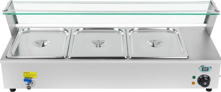Produktbild Royal Catering Speisenwärmer Bain Marie Warmhalter Heisse Theke 3 x GN 1 2 Edelstahl Behälter
