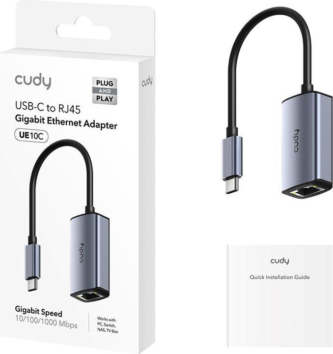 Actual product image Cudy USB-C to Ethernet adapter (USB-C, RJ45 WAN Port)