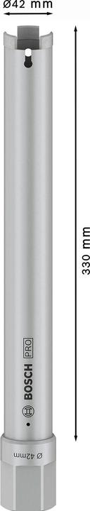 Image du produit Bosch Professional Zubehör PRO Core Cutter dry, 42 x 330 mm, 1 1/4 pouce UNC (42 millimètres)
