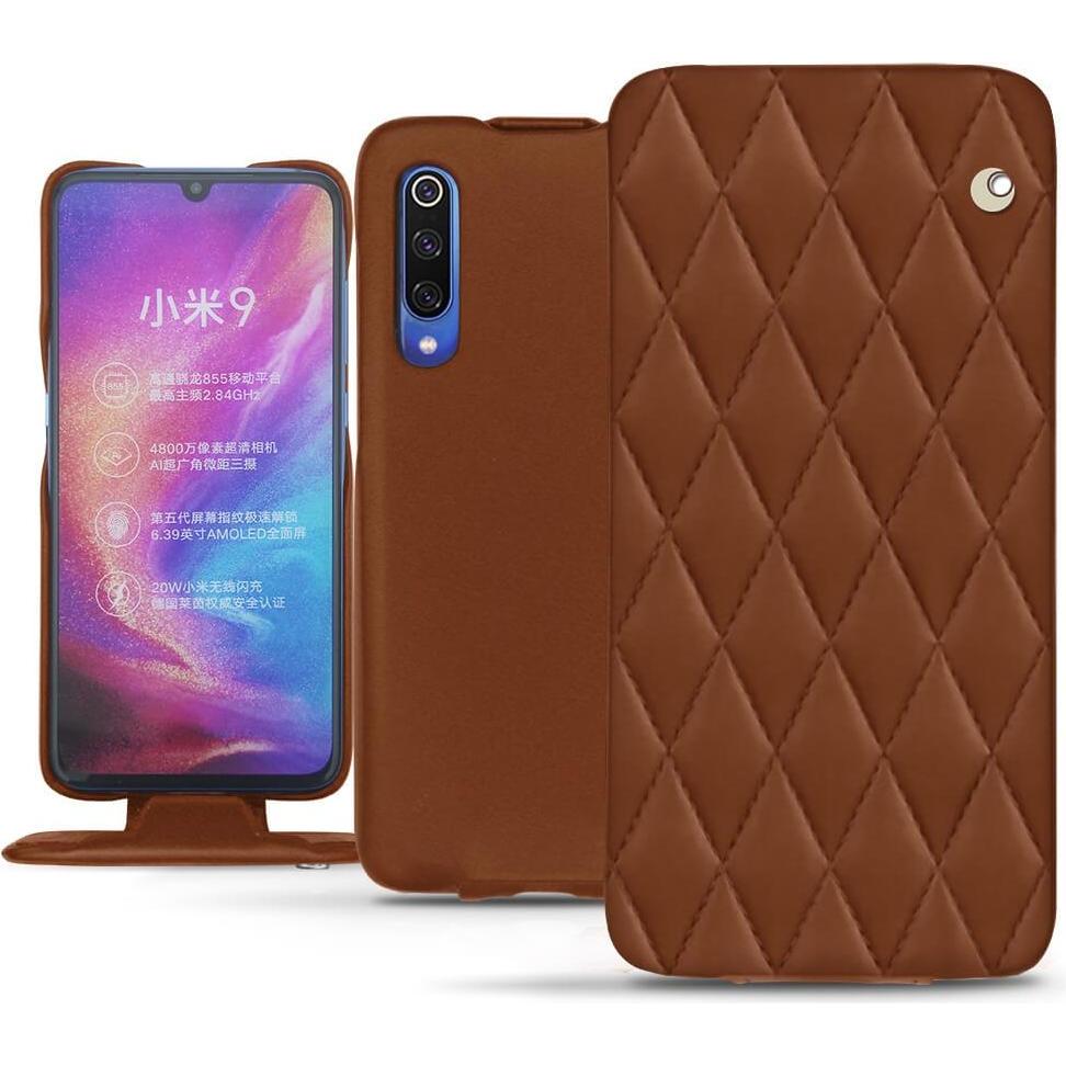 Noreve Lederschutzhülle vertikal (Xiaomi Mi 9), Smartphone Hülle, Braun