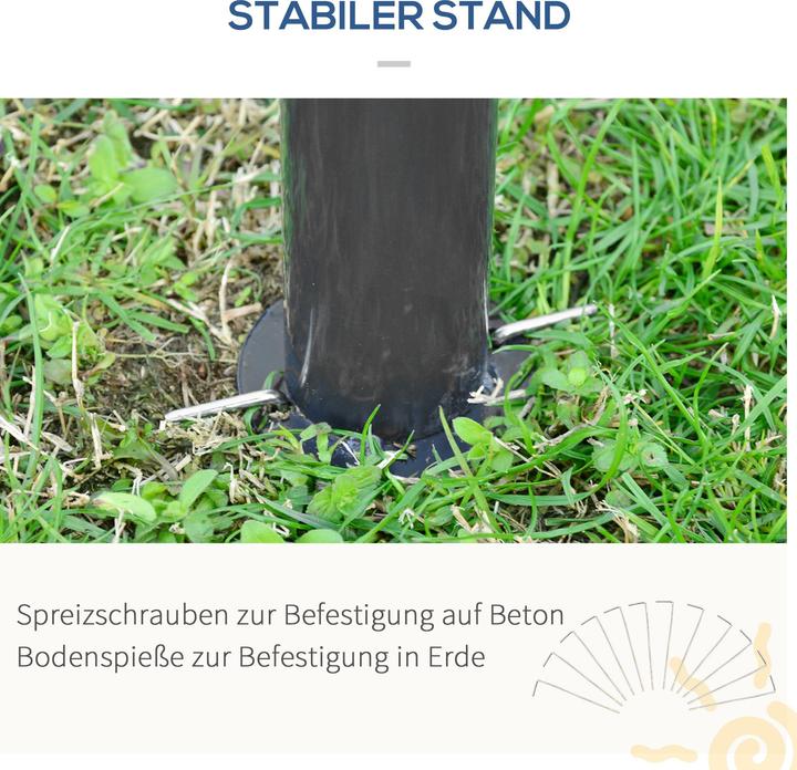 Produktbild Outsunny Pavillon, Partyzelt, mit Fliegennetzen, Winddach, bis 15 Personen, dunkelgrau, 3 x 6 x 3 m (300 cm, 600 cm)