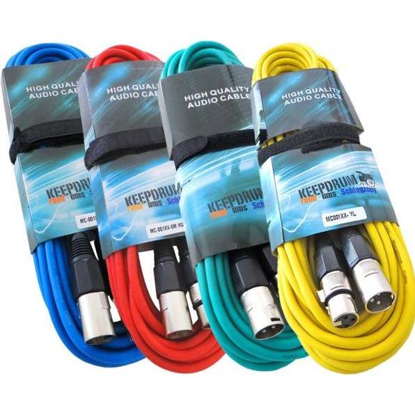 Thumbnail - keepdrum 6m Mikrofonkabel Set XLR RD-BL-GR-YW 4 Stück (6 m), Audio Kabel